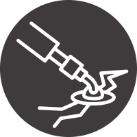 Crack filling icon, gray