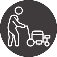 Pavement markings and striping icon, gray