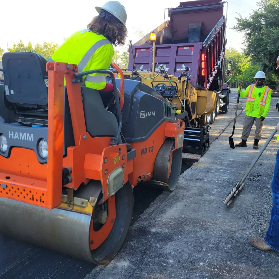 Asphalt paving contractors from RDC Paving working on project in Austin, TX