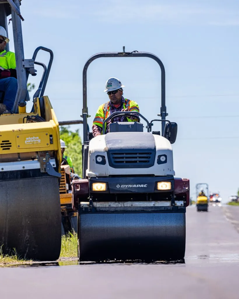 Road roller in Georgetown, TX