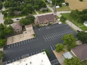 Parking lot striping and asphalt paving