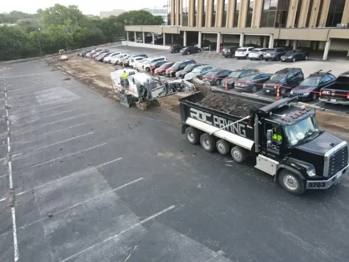 Parking lot milling and reclamation