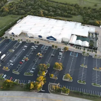 Lowe's Parking Lot: New asphalt paving and striping.