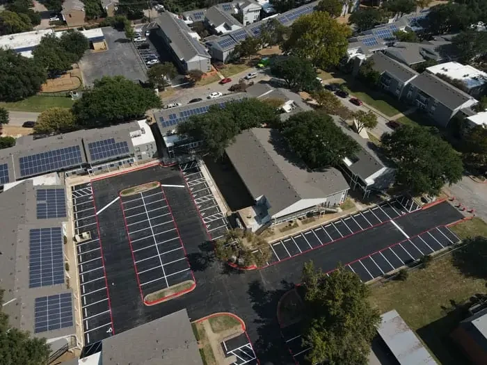 Redoing a large parking lot with solar panels.