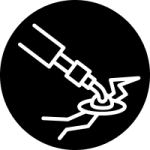 Crack filling icon, black