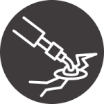 Crack filling icon, gray