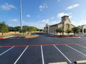 Church parking lot after paving