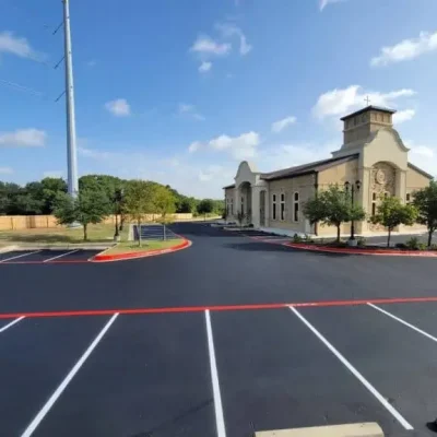 Church parking lot after paving
