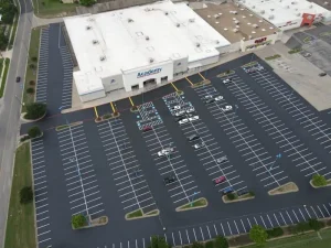 Parking lot after paving