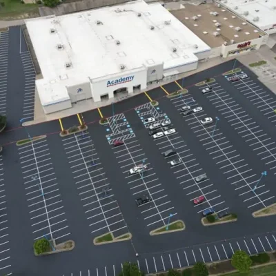 Parking lot after paving
