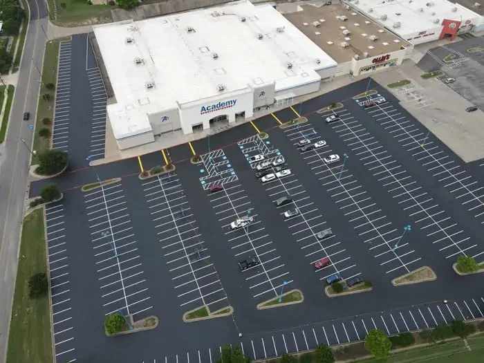 Parking lot after paving