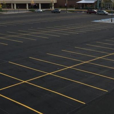 Aerial view of sears parking lot