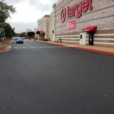 Target parking lot after paving