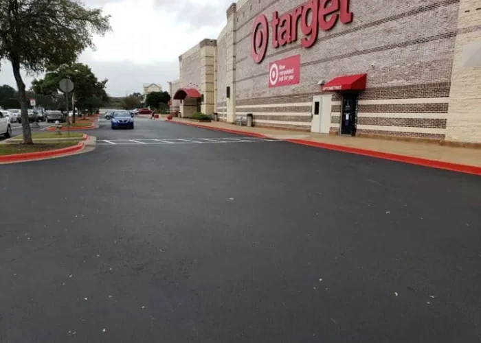 Target parking lot after paving