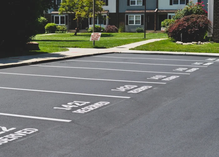A close up for RDC's resurfacing at an apartment complex.